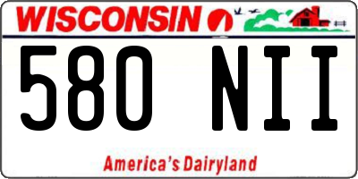 WI license plate 580NII