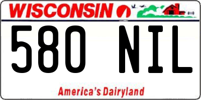 WI license plate 580NIL