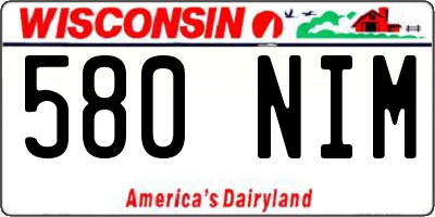 WI license plate 580NIM