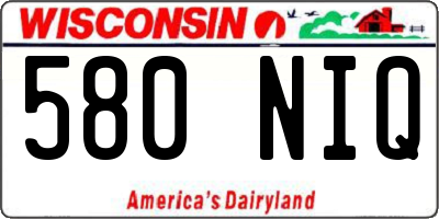 WI license plate 580NIQ