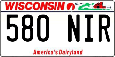 WI license plate 580NIR
