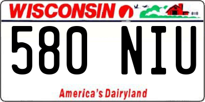 WI license plate 580NIU