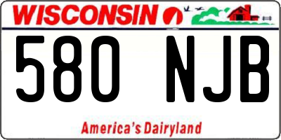 WI license plate 580NJB