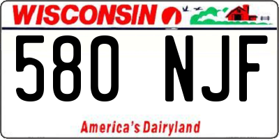 WI license plate 580NJF