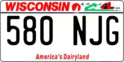 WI license plate 580NJG