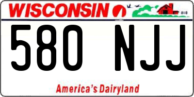 WI license plate 580NJJ