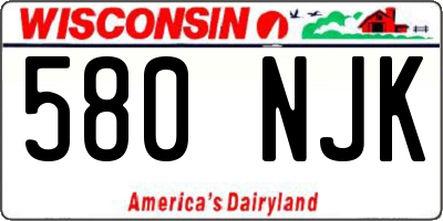 WI license plate 580NJK