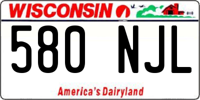 WI license plate 580NJL