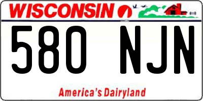 WI license plate 580NJN