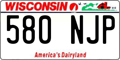 WI license plate 580NJP