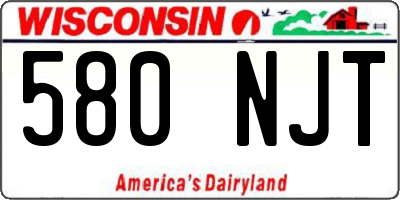 WI license plate 580NJT