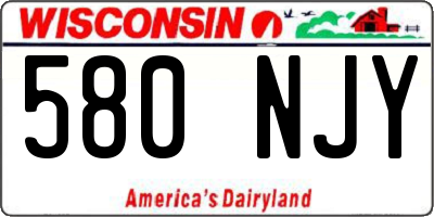 WI license plate 580NJY