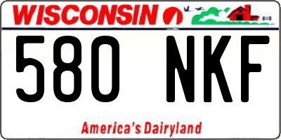 WI license plate 580NKF
