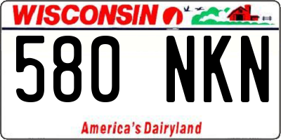 WI license plate 580NKN
