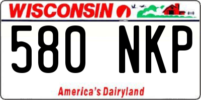 WI license plate 580NKP