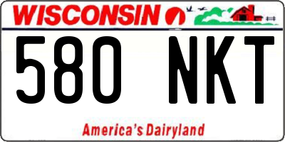 WI license plate 580NKT