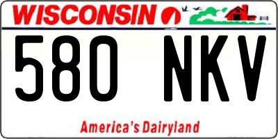 WI license plate 580NKV
