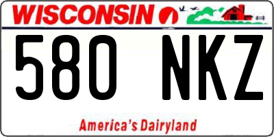 WI license plate 580NKZ