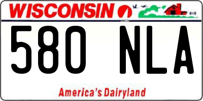 WI license plate 580NLA