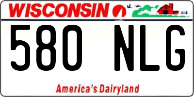 WI license plate 580NLG