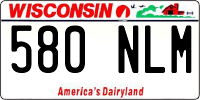 WI license plate 580NLM