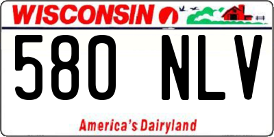 WI license plate 580NLV