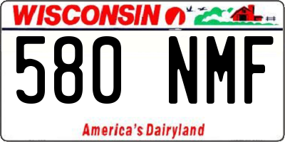 WI license plate 580NMF
