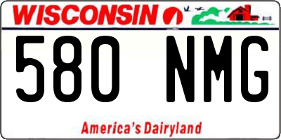 WI license plate 580NMG