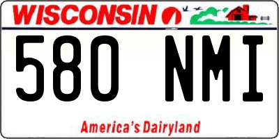 WI license plate 580NMI