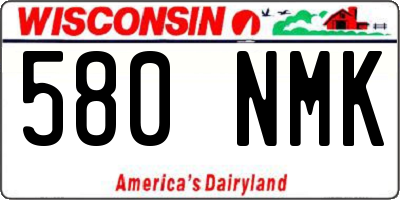 WI license plate 580NMK