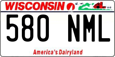 WI license plate 580NML