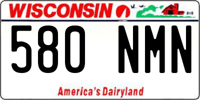 WI license plate 580NMN