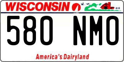 WI license plate 580NMO