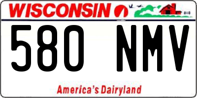 WI license plate 580NMV