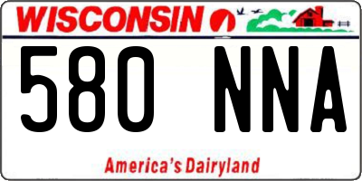 WI license plate 580NNA