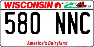 WI license plate 580NNC