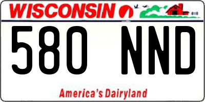 WI license plate 580NND