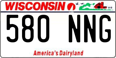 WI license plate 580NNG