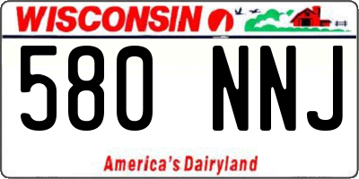 WI license plate 580NNJ