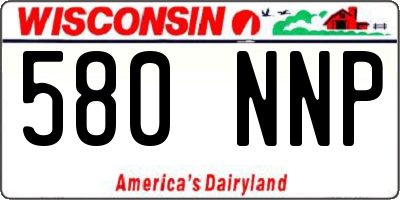 WI license plate 580NNP