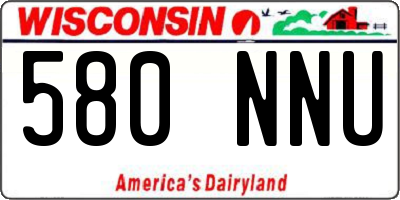 WI license plate 580NNU
