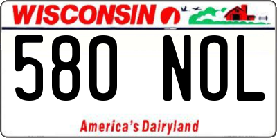 WI license plate 580NOL
