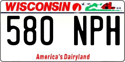 WI license plate 580NPH
