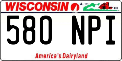 WI license plate 580NPI
