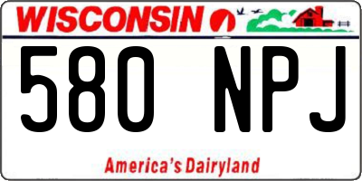 WI license plate 580NPJ