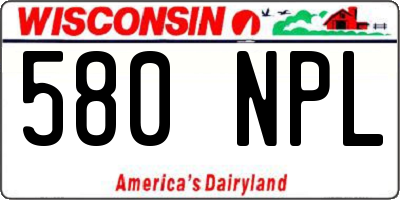WI license plate 580NPL