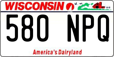 WI license plate 580NPQ