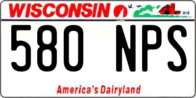 WI license plate 580NPS