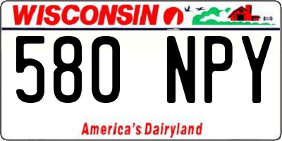 WI license plate 580NPY