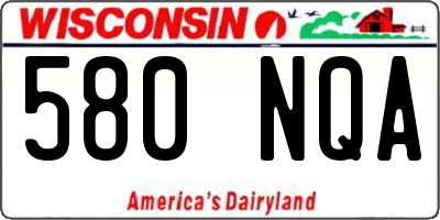 WI license plate 580NQA